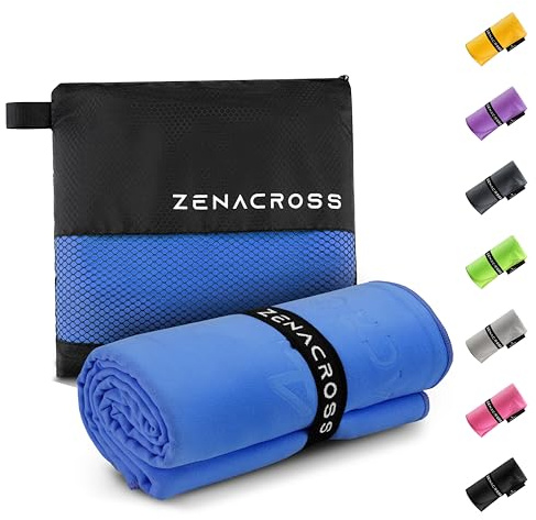 Zenacross Asciugamano Palestra 50x30cm - Asciugamano Microfibra a Rapida Asciugatura e Versatile - Telo Palestra Taglie S - Blu