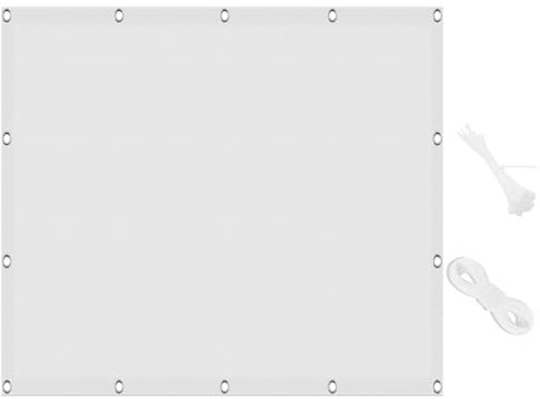 Rechteck Sonnensegel Schutztuch Shade Cloth 1.2 x 4 m, 98% UV Schutz, Reißfest Wetterfest, Markisenschutzhüllen Sonnensegel Leinwand, Sonnensegel Abschattung, für Balkon Garten, Weiß