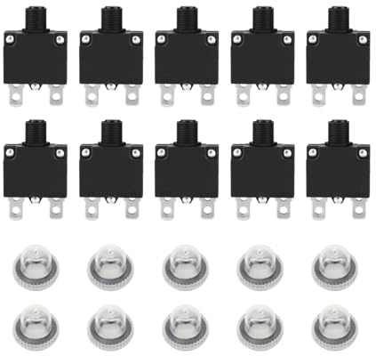 Cortocircuitos Protectores contra sobrecargas 10 Unidades 125-250V CA 50V CC Caja de contactos con interruptor (10A) Protección
