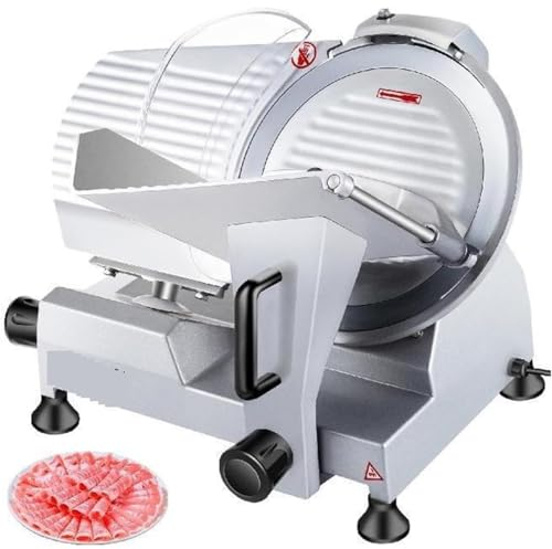 Trancheuse électrique à lame de 10 pouces, machine à trancher le bœuf et le mouton, épaisseur de tranche réglable de 1 à 12 mm, pour charcuterie commerciale, fromage, bœuf, mouton, dinde