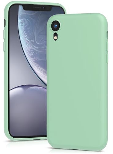 YATWIN Silicone Case for iPhone XR, Soft-Touch, Shockproof, DustProof, Antiskid Full Body Armour Phone Cover for Apple iPhone XR - Light Cyan