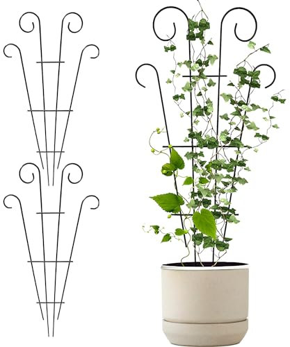 3 pezzi traliccio per piante rampicanti e piante in vaso - gabbia per piante, accessori da giardino, supporto per piante antiruggine vaso da arrampicata per viti