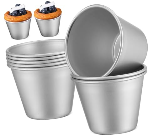 MAGICLULU Molde para Hornear Pasteles 8 Piezas de Aleación de Aluminio, Fácil de Almacenar, Adecuado para Muffins y Cupcakes en Cocina