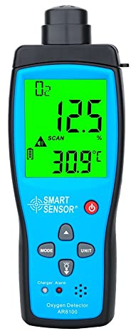 Detectores Sensor inteligente Medidor de oxígeno digital O2 Detector de gas Luz de sonido Alarma Monitor de gas Medidor de calidad del aire con pantalla LCD de temperatura