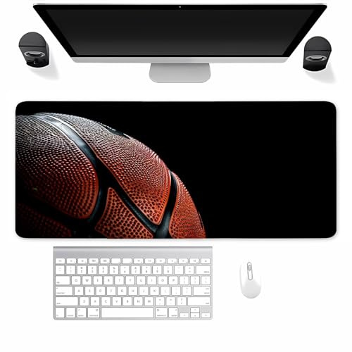 Gaming Mauspad XXL Basketball Mousepad 600x400x2mm Verlängertes groß Mauspad mit vernähten Kanten Waschbares Tischunterlage für Büro, Zuhause, Tastatur