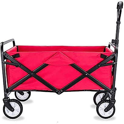 Klappbarer Gartenwagen mit robustem Wagen-Design für Outdoor-Aktivitäten, multifunktionaler Einkaufswagen mit 4 Rädern, Tragkraft 60 kg.