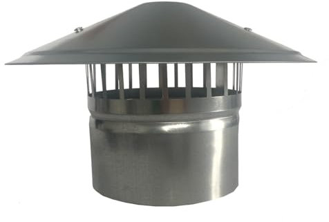 QCKNKMGG Tapa de chimenea redonda de acero inoxidable, tapa de chimenea de 60mm-200mm, tapa de cubierta de tubo de humos, sombrero de nieve for lluvia, adorno de tubo de estufa plateado campamento leñ