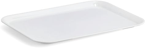 Serviertablett aus kratzfestem Melamin, weiß, 24 x 18 cm