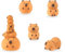 LunarCharm 5 pezzi mini figura di capibara, piccole capibare per cruscotto, miniature per casa delle bambole, mini animali in resina per giardino delle fate, decorazione domestica, regalo di