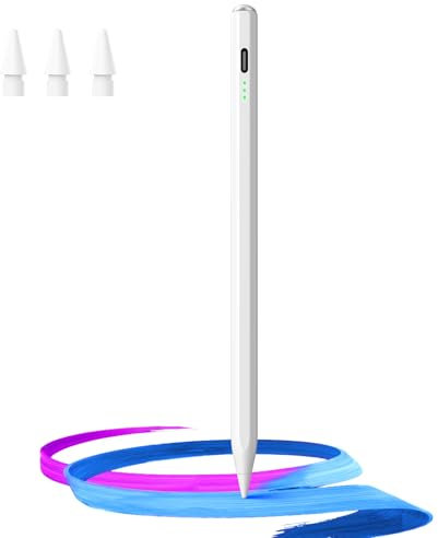 Hastraith Lápiz para Apple iPad 2018-2025, Carga Rápida en 13 Minutos, Adsorción Magnética, Detección de Inclinación, Rechazo de Palma, Pencil para iPad 6-11/Pro 3-7/Air 3-7/Mini 5-7 Generacion,Blanco
