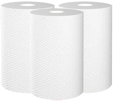Kitchen Roll Cleaning Cloths Rags for Household Kitchen Dishwashing Scouring Pads Dishcloths Wipes Towels Cleaning Tools for Home Care and Cleaning(300PCS-(White))