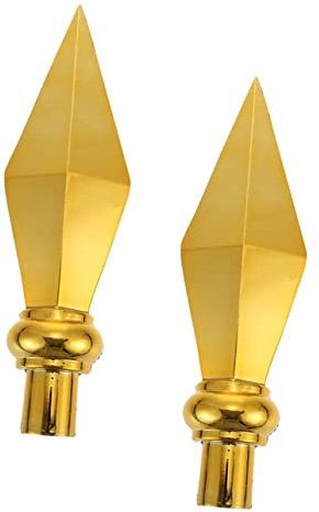 TOYANDONA 2pcs Aluminum Metal Flag Pole Finials Gold Garden Flagpole Topper Ornaments Outdoor Sturdy Flagpole Heads Accessories