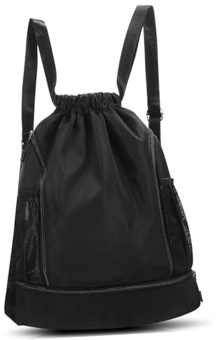 NOLITOY Sportlicher Outdoor rucksack mit Schuhfach Wasserdichter Fitness Schwimmtasche Leichter Kordelzugbeutel für Wandern Camping und Gym Robuster Oxford Vielseitig und Geräumig