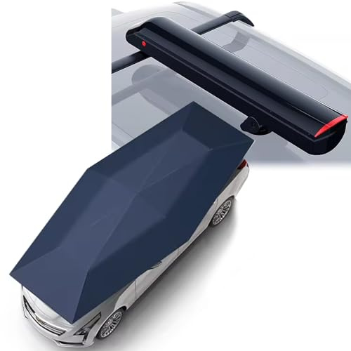 Tente de voiture entièrement automatique avec barre à bagages et télécommande – Carport pliable amovible pour plus de protection et de commodité