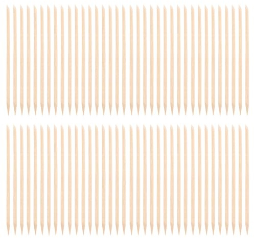 Alipis 100 Bâtonnets à Ongles en Bois Beige, Multifonctionnels et Faciles à Utiliser, pour Manucure Professionnelle et Retouches Rapides