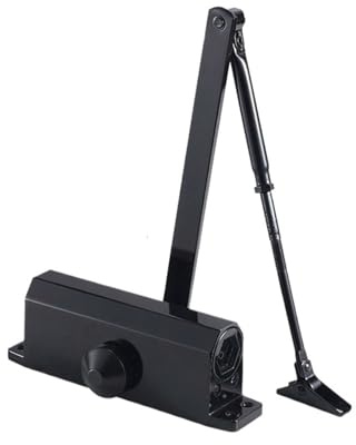 Chiudiporta Automatico Chiudiporta automatico con ammortizzatore idraulico da 25 kg a 80, velocità regolabile, ferramenta for porte chiusura ammortizzata e silenziosa(Black L)