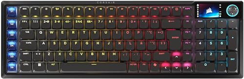 Corsair Vanguard Air 99 Wireless Teclado Gamer Óptico-Mecánico – Negro | QWERTY Español, Low-Profile RGB 99%, Switches OPX, 8000Hz Hyper-Polling, Integración Stream Deck, FlashTap SOCD