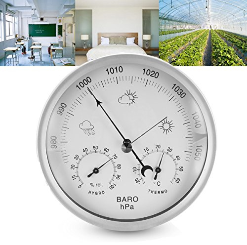 TuToy 132Mm Wand Hängend Portable Temperatur Feuchte Barometer Wetteranzeige