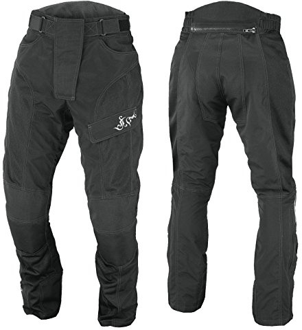 Nerve Shop Leichte Dünne Sommer Motorradhose -Run- Motorrad Sommerhose Mesh Damen Textilhose mit Protektoren - schwarz - 40