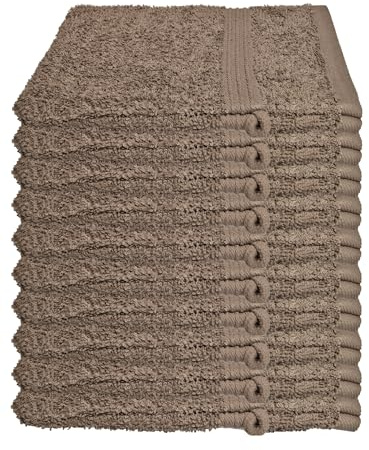 Julie Julsen Juego de 10 manoplas de baño en 23 colores, suaves y absorbentes, 500 g/m², certificado Öko Tex, 15 x 21 cm, color nogal