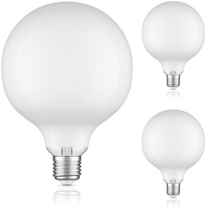 ledscom.de 3x E27 LED Leuchtmittel, G125, warmweiß (2700 K), 4 W, 550lm, Milchglas extra matt