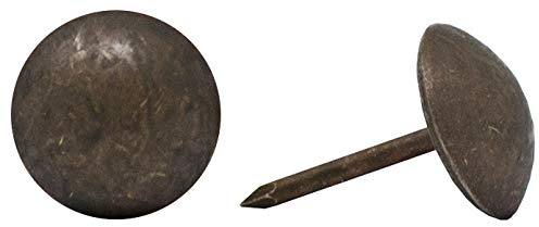 ComfortStyle Premium Upholstery Tacks, Nailhead Decorative Trim for Furniture, 7/16-inch Diameter (100, Dark Natural)