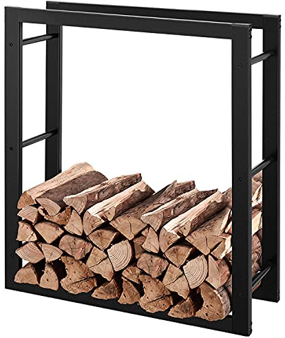 RANSENERS Kaminholzregal 130x27x150cm (mehr Größen), Robustes & Rostfreies Brennholzregal für Innen und Außen