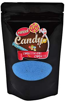 Hopser Food Fun Zucchero aromatico zucchero colorato per zucchero filato, macchine da zucchero filato, popcorn, decorazione (200 g, gomma mirtillo)