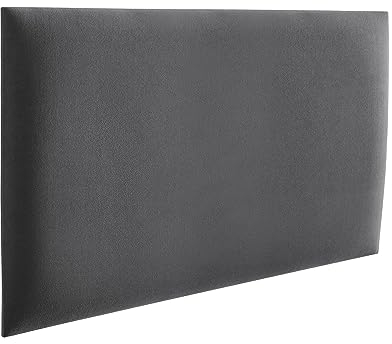 RAVIO Wandpaneele gepolstert | 3D Wandverkleidung mit Schaumstoff | Wandkissen als Kopfteil für Bett | Wanddekoration für Schlafzimmer, Kinderzimmer, Büro, Diele | (Dunkelgrau, 50 x 30 cm)