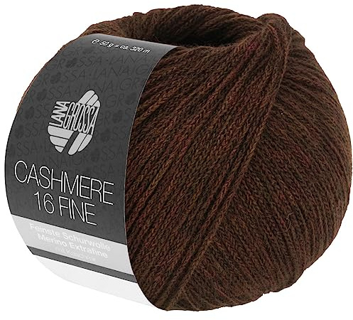 LANA GROSSA Cashmere 16 Fine | Aus Kaschmir- und Merinowolle | Handstrickgarn aus 80% Schurwolle (Merino extrafine), 10% Kaschmir & Polyamid | 50g Wolle zum Stricken & Häkeln | 320m Garn FB 49