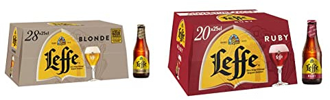 Bière Leffe Blonde 6.6% Pack 28 Bouteilles 25cl & Bière Fruitée Ruby 5% Pack 20 Bouteilles 25cl