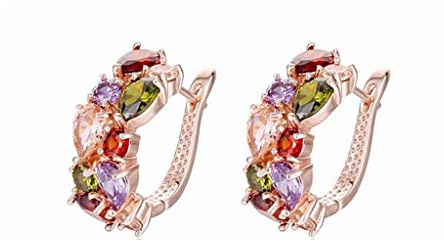 TianWlio Frauen langlebig und Kristall Ohrring Ohr nützliche Bunte Ohrclips Ohrringe Vintage Hängend für Kleidung Damen Frauen (Gold, One Size)