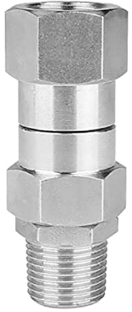 Duendhd Hochdruckreiniger Drehgelenk 3/8 NPT Außengewinde 4500 PSI für Hochdruckreiniger (Edelstahl)