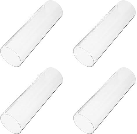 HEMOTON Cubiertas De Velas De Vidrio Portavelas De Pantalla De Tubo De 4 Piezas Vela De Abierta Cubierta De Tubo De Chimenea Cilindro De Extremo Abierto