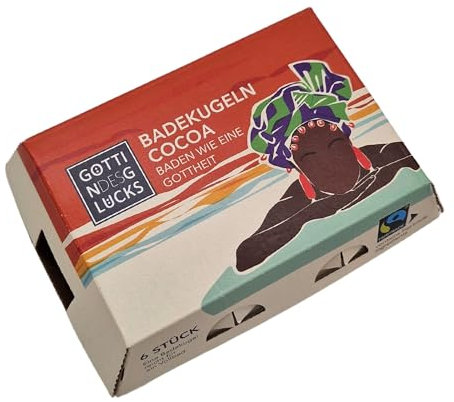 Göttin des Glücks - Badekugeln Kakao 6er Set - Luxus Badebomben - Entspannen Sie mit Kakaoaroma, 6 Stück 1er Pack