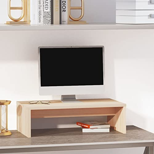 BaraSh Monitorständer 50x27x15 cm Massivholz Kiefer Pc StäNder TischerhöHung Aufsatz