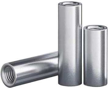 CHATROOM 1Pcs M10 M12 M14 M16 M20 304 Edelstahl Verlängern Lange Verlängern Runde Kupplung Mutter Stecker Joint Hülse mutter (Color : 1PCS, Size : M12x18x25mm)