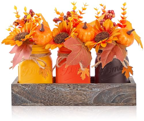 Mason Jar Sunflower Table Centerpiece Decorations