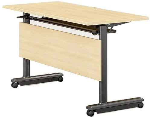 KOOFUR Konferenztisch Konferenztisch, kombinierbarer trapezförmiger Konferenztisch, Metallrahmen mit bescheidenen feststellbaren Rädern, Schulungstisch(47.2x19.7x29.5in)