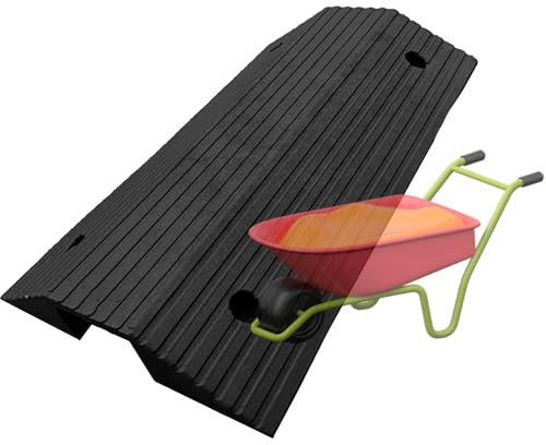 ILOOXI Rampe De Pont Rampe De Seuil Robuste, Rampe De Trottoir Antidérapante Rampe De Fauteuil Roulant De 16 32 Large, Rampe D’accè pour Porte/Marche/allée/Scooter(3 Rise/40x40x8cm)