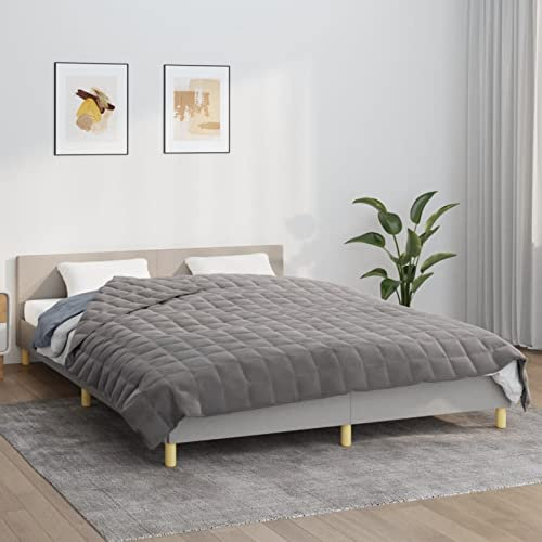 Brokky Gewichtsdecke Grau 220x240 cm 15 kg Stoff Schwere Decke für tiefen Schlaf und bessere Erholung