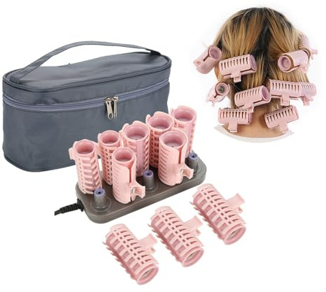 Travel Hot Rollers, 10Pcs Professional Electric Heated Roller Curling Roll Hair Tube Rollers Hot Pod Hair Styling Tool Electric Heated Roller Curling Roll DIY (Upgraded Vibration