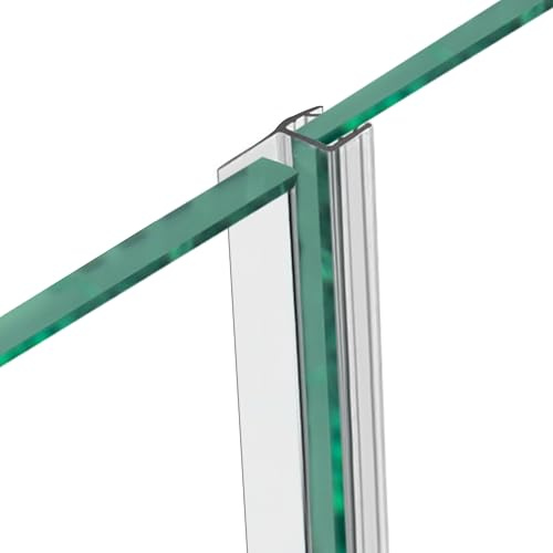 2PCS 78 Shower Door Side Seal Strip for 3/8 (10mm) Frameless Glass, Clear PVC Waterproof Shower Sweep, Easy to Install, No Adhesive Needed, Cuttable & Durable for Leak Prevention