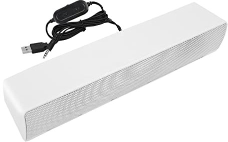 Sonido, PC Sound Portable Sound con un Sonido de de Entrada 3.5 Mm para Altavoces Televisión Inteligente para TV Music Player Bass Surround Caja Envolvente (White)
