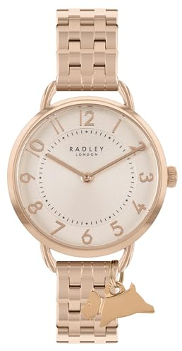 RADLEY Ladies Rose Gold Open Shoulder Bracelet Watch RY4610