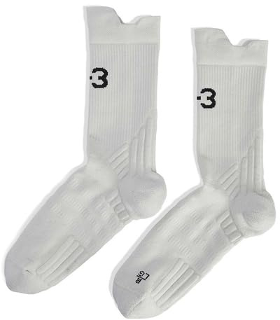 adidas TEN Y3 Crew Men’s Tennis Socks – Cushioned Performance Crew-Length Sport Socks with Breathable Comfort (US, Alpha, Medium, Regular, Regular, WHITE)