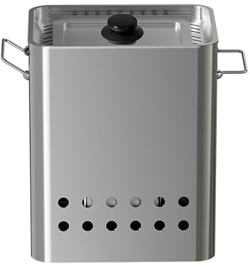 Barbecue portatile a carbonella senza fumo, barbecue verticale in acciaio inox con 26 pinze per spiedini e rete per grigliare, perfetto per campeggio, giardino e cucina in giardino