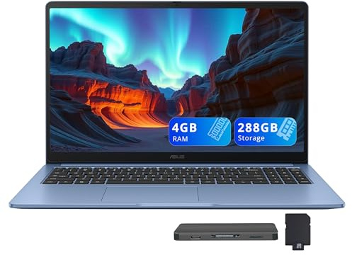 ASUS Chromebook CX15 Computer portatile FHD IPS da 15,6, Intel Celeron N4500, 4 GB di RAM, 288 GB di memoria (128 GB eMMC + set docking station da 160 GB), grafica Intel UHD, tastierino numerico