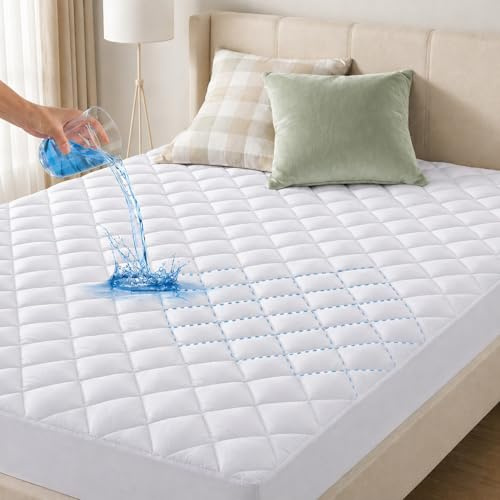Value Street 100% Waterproof Mattress Protector Double - 30cm Extra Deep Mattress Protector Non-Noisy Quilted Fitted Mattress Protector Double Bed Cover (137x190cm)