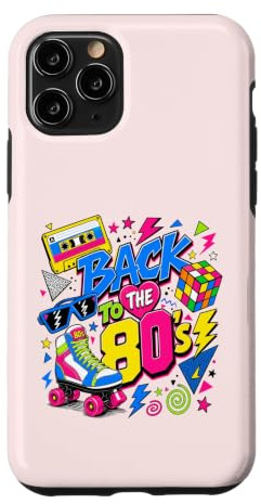Back to 80s Nostalgia Roller Skate Boombox Cassette années 80 Coque pour iPhone 11 Pro